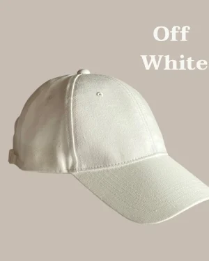 หมวกแก๊ปแคนวาส สีออฟไวท์