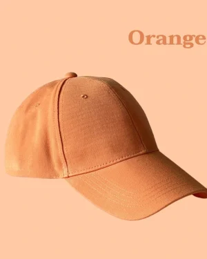 หมวกแก๊ปแคนวาส สีส้ม